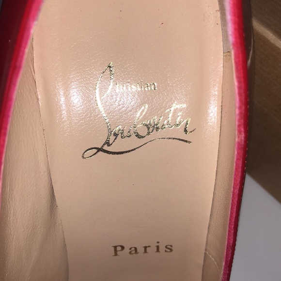 NEW Louboutin buckle Peep Toe sexy Red Patent Leather Pumps heels 💯 Authentic - Picture 9 of 11